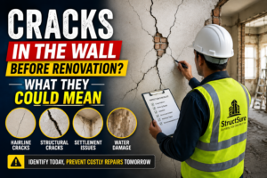 Cracks in the Wall Before Renovation
